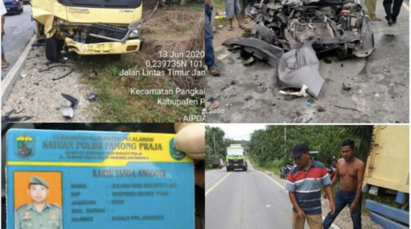 Lakalantas Tragis Honda Brio dan Colt Diesel di Jalintim Desa Trantang Manuk 19