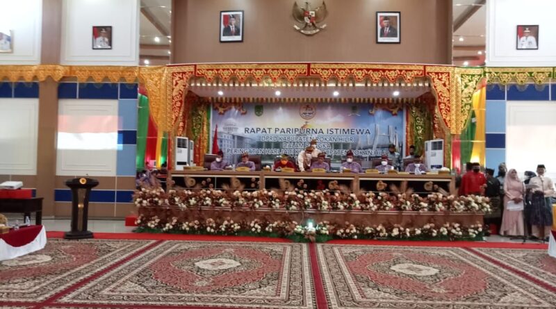 Rapat Paripurna Istimewa HUT Rohil Ke 22 Tahun 2021 Dipimpin Oleh Maston Ketua DPRD Rohil 1