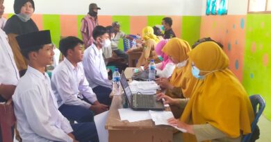 Sekolah MTs Hubbul Bilad Desa Tasik Serai Barat Kec.Talang Muandau Mengadakan Vaksin covit 19 Sebayak 180 Siswa 6