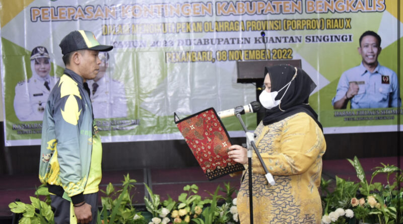 Bupati Kasmarni Lepas 464 Atlet Bengkalis Berlaga di Porprov ke-X Riau 1